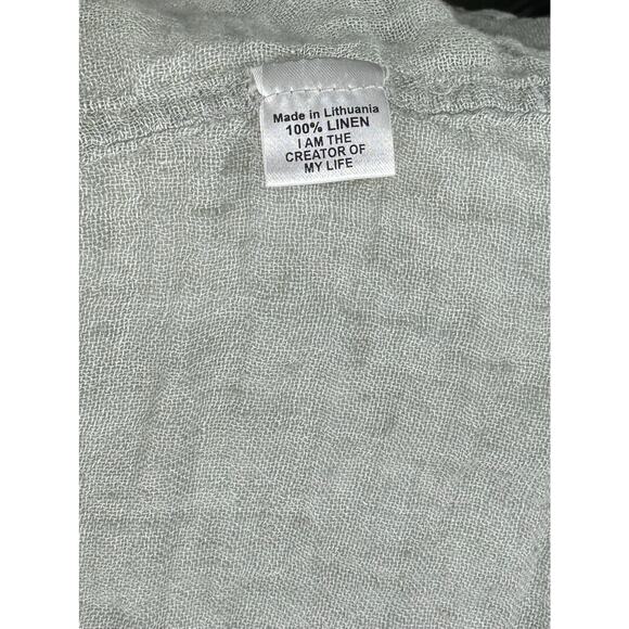 Flax Gray Cardigan Size Medium Linen Gauze Open Front Lightweight Open Front - Picture 4 of 7